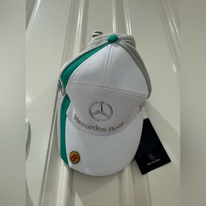 Mercedes-Benz White and Green Cap